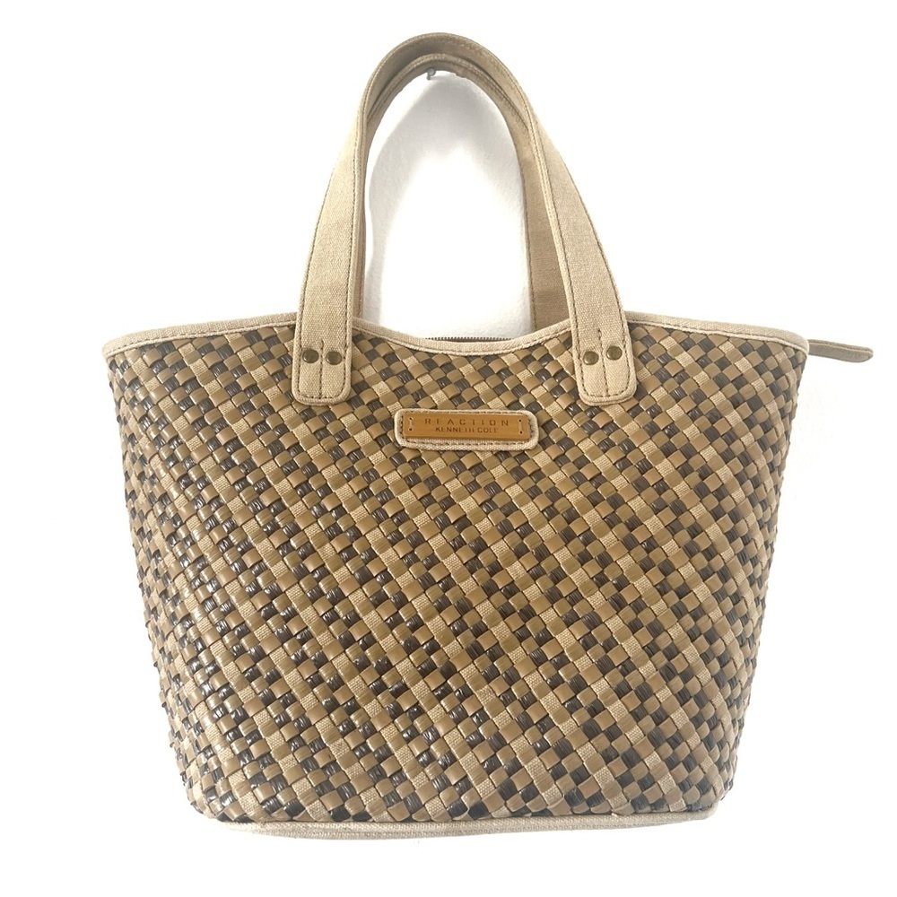 Tan Woven Tote Bag